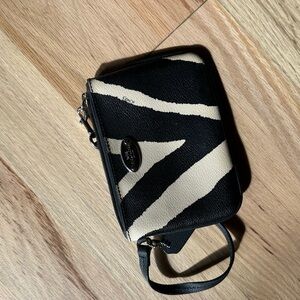 Black and white coach wristlet